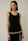 Joseph Ribkoff Striped Hem Vest Top, Black & White