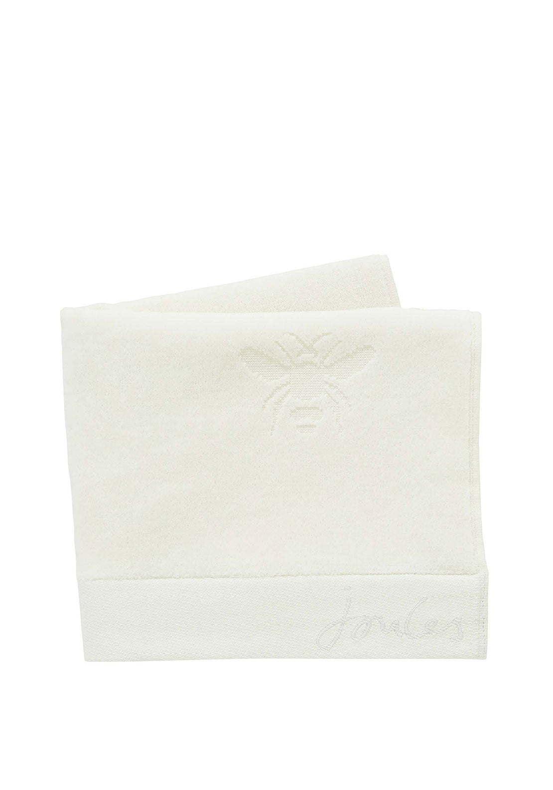 Joules Botanical Bee Semi Plain Bath Towel, Cream