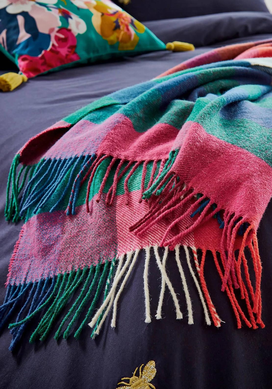 Joules Chatsworth Check Throw, Multi