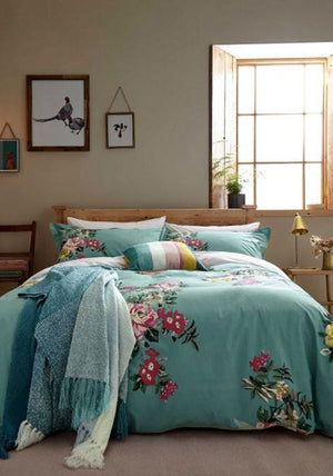 Joules Cotswold Floral Duvet Cover Set, Atlantic Blue