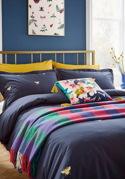 Joules Bee Embroidery Duvet Set, Navy McElhinneys