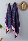 Joules Shadow Spot Towels, Navy