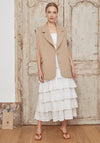 Jovonna Cedar Sleeveless Blazer, Beige