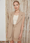Jovonna Cedar Sleeveless Blazer, Beige