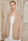 Jovonna Cedar Sleeveless Blazer, Beige