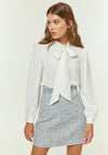 Jovonna Franca Pearl Bow Shirt, White