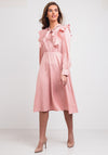 Jovonna Frill Trim A-Line Midi Dress, Pink