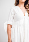 Jovonna Cotton Blend A-Line Dress, White