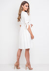 Jovonna Cotton Blend A-Line Dress, White