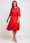 Jovanna Chevron Print Cape Sleeve Dress, Red