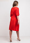 Jovanna Chevron Print Cape Sleeve Dress, Red
