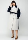 Jovanna One Size Two Tone Trench Coat, Cream