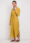 Jovonna Linen & Cotton Cropped Jumpsuit, Mustard