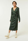 Jovonna Jamison Satin Wrap Midi Dress, Green