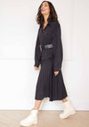 Jovonna Zanzibar Pleated Skirt Midi Dress, Black