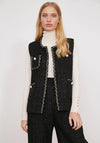 Jovonna Malak Tweed Sleeveless Jacket, Black