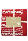 Shruti Cosy Up Knitted Scandinavian Style Blanket, Red