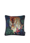 Malini Juniper Prowling Tiger Feather Filled Cushion, Navy Multi