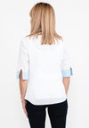 Just White Multi Print Shirt, White & Blue