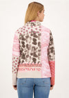 Just White Printed Jacket, Pink and Brown Multi