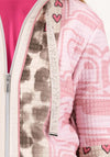 Just White Printed Jacket, Pink and Brown Multi