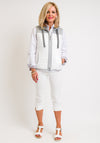 Just White Hooded Quilted Gilet, White & Grey