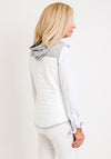 Just White Hooded Quilted Gilet, White & Grey