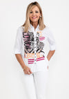 Just White Multi Print Torso Shirt, White Multi