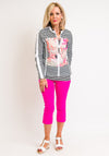 Just White Stripe and Print Jacket, Black Multi