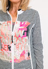 Just White Stripe and Print Jacket, Black Multi