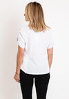 Just White Diamante & Animal Print Shirt, White Multi