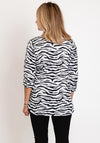 Just White Zebra Print Shirt, Black & White