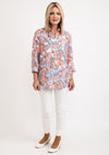 Just White Paisley Print Shirt, Orange Multi