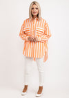 Just White Striped Oversized Striped Shirt, Orange