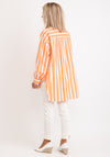 Just White Striped Oversized Striped Shirt, Orange