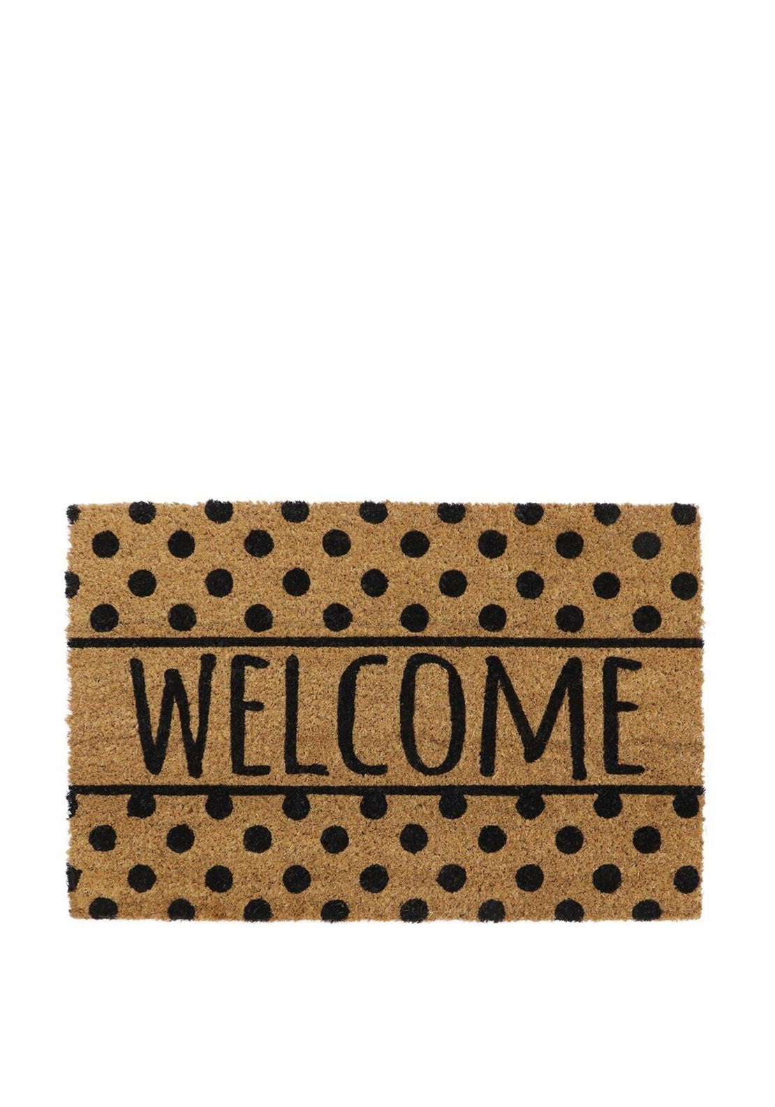 JVL Coir Welcome Spotty Doormat, 40x60cm
