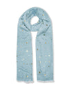 Katie Loxton Metallic Gold Star Print Scarf, Blue