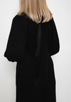 Kameya High Collar Neck Midi Dress, Black