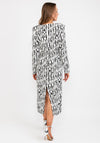 Kameya Dome Waist Print Maxi Dress, Black & White