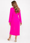 Kameya Faux Wrap Midi Dress, Fuchsia
