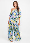 Kameya Floral One Shoulder Jumpsuit, Blue Multi