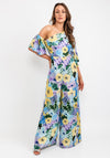 Kameya Floral One Shoulder Jumpsuit, Blue Multi