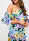 Kameya Floral One Shoulder Jumpsuit, Blue Multi