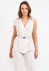 Kameya Sleeveless Wrap Top, Stone