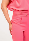 Kameya Slit Hem Slim Leg Trousers, Pink
