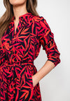 Kate & Pippa Capri Shirt Midi Dress, Black & Red