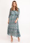Kate & Pippa Modena Animal Print Wrap Maxi Dress, Blue Multi