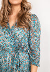 Kate & Pippa Modena Animal Print Wrap Maxi Dress, Blue Multi