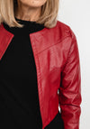 Kate & Pippa Cropped Leatherette Jacket, Red
