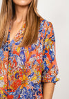 Kate & Pippa Forli Floral Print Blouse, Orange Multi